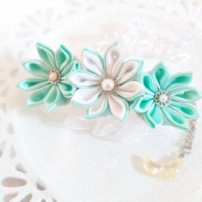 つまみ細工のバレッタ