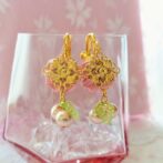 さくらんぼのイヤリング　つまみ細工