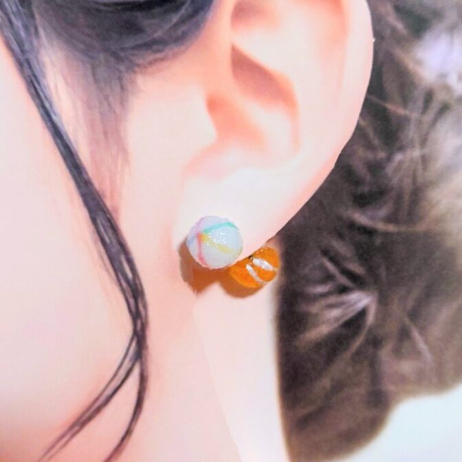 彩飴-ｻｲｼ-（ピアスキャッチ）おれんじ