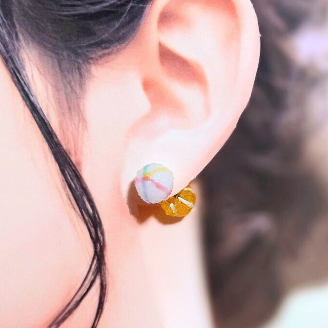 彩飴-ｻｲｼ-（ピアスキャッチ）きいろ