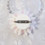 エレガントフラワーブローチ　ピンク　つまみ細工