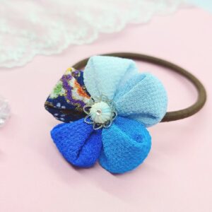 ちりめん×和菓子のヘアゴム（つまみ細工）