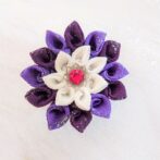 アメジスト・スカーレット(つまみ細工ブローチ)