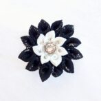 ブラック・オブシディアン（つまみ細工ブローチ）