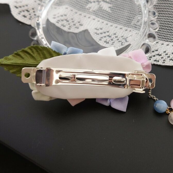 紫陽花のバレッタ つまみ細工