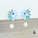 くすみカラーイヤリング（つまみ細工）