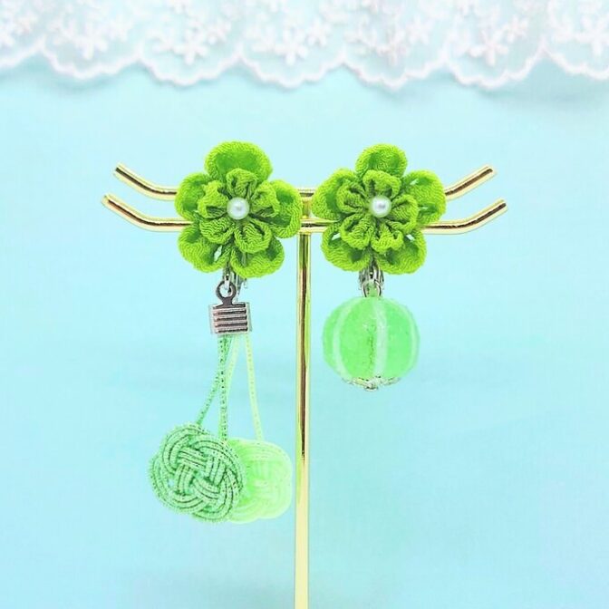 結びの花飴（みどり×シルバー）