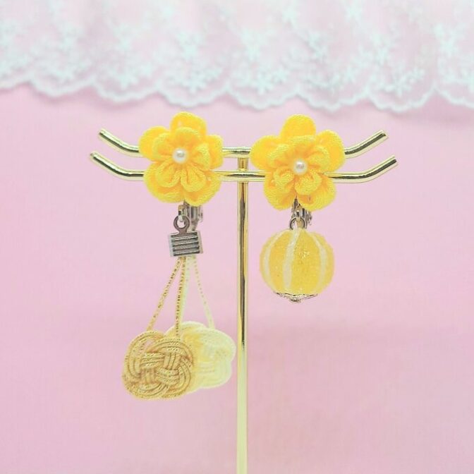 結びの花飴(きいろ×シルバー)