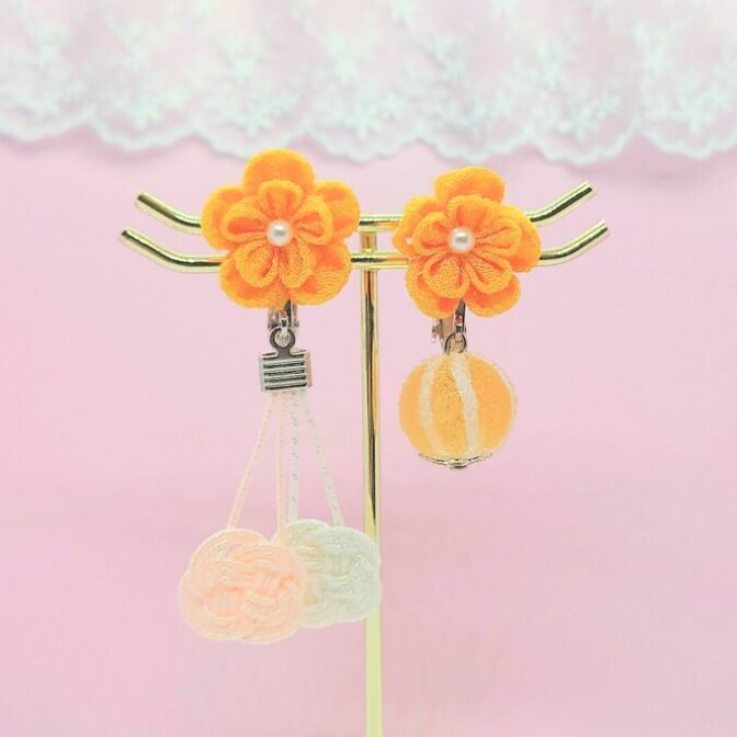 結びの花飴（おれんじ×シルバー）