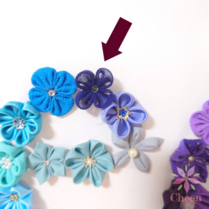 シルクシフォンジョーゼットのつまみ細工