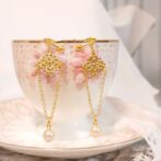 ふんわり桜のつまみ細工イヤリング