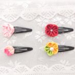 カラフルヘアピン　つまみ細工　4種類