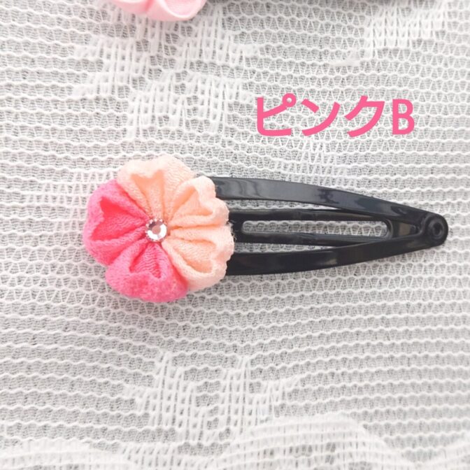 カラフルヘアピン　つまみ細工　4種類