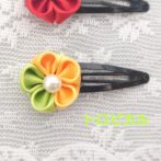 カラフルヘアピン　つまみ細工　4種類