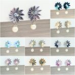 くすみカラーイヤリング（つまみ細工）