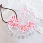 さくらのヘアゴム　大小3点セット　つまみ細工