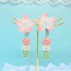 お花見だんご（つまみ細工イヤリング）