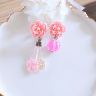 結びの花飴(ぴんく×シルバー)