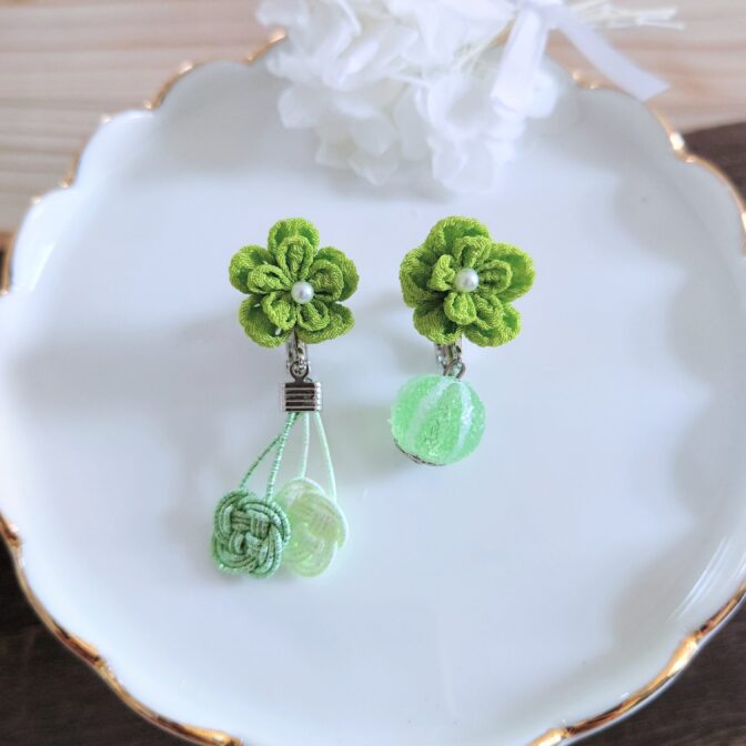 結びの花飴（みどり×シルバー）