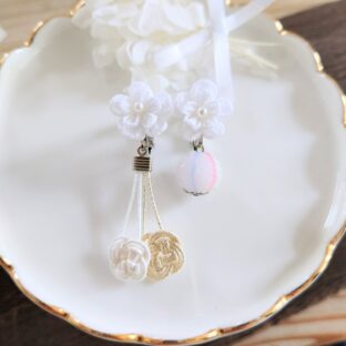 結びの花飴(しろ×シルバー)