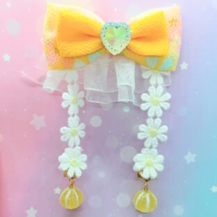 リボンキャンディのヘアクリップ(イエロー)