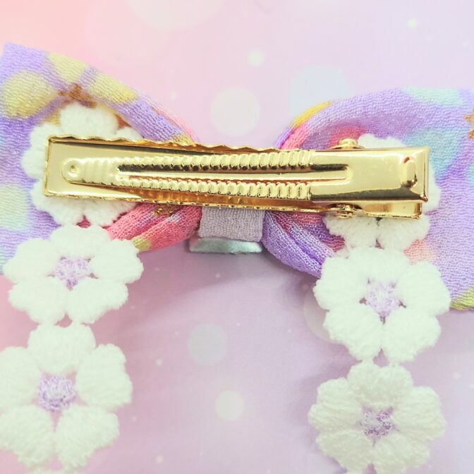 リボンキャンディのヘアクリップ（パープル）