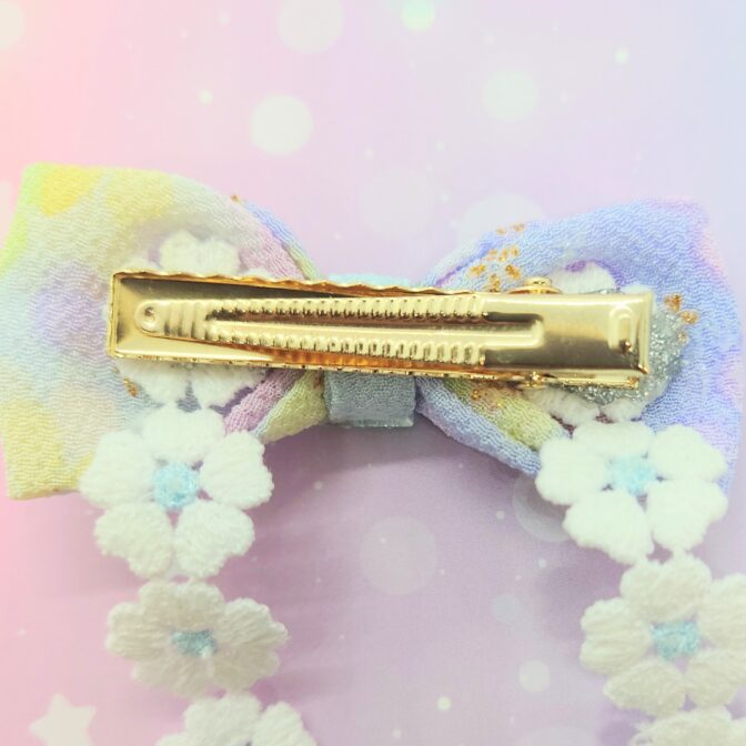 リボンキャンディのヘアクリップ（ブルー）