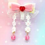 リボンキャンディのヘアクリップ(ピンク)