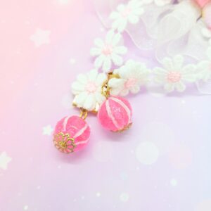 リボンキャンディのヘアクリップ（ピンク）