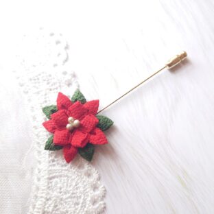 ポインセチアのハットピン